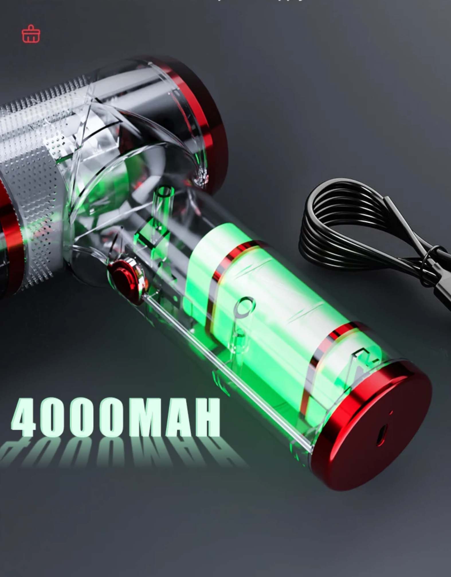 Mini Aspirador SZUK 8000PA - Aspira e Sopra, 560g, USB-C Mini Aspirador SZUK 8000PA - Aspira e Sopra, 560g, USB-C